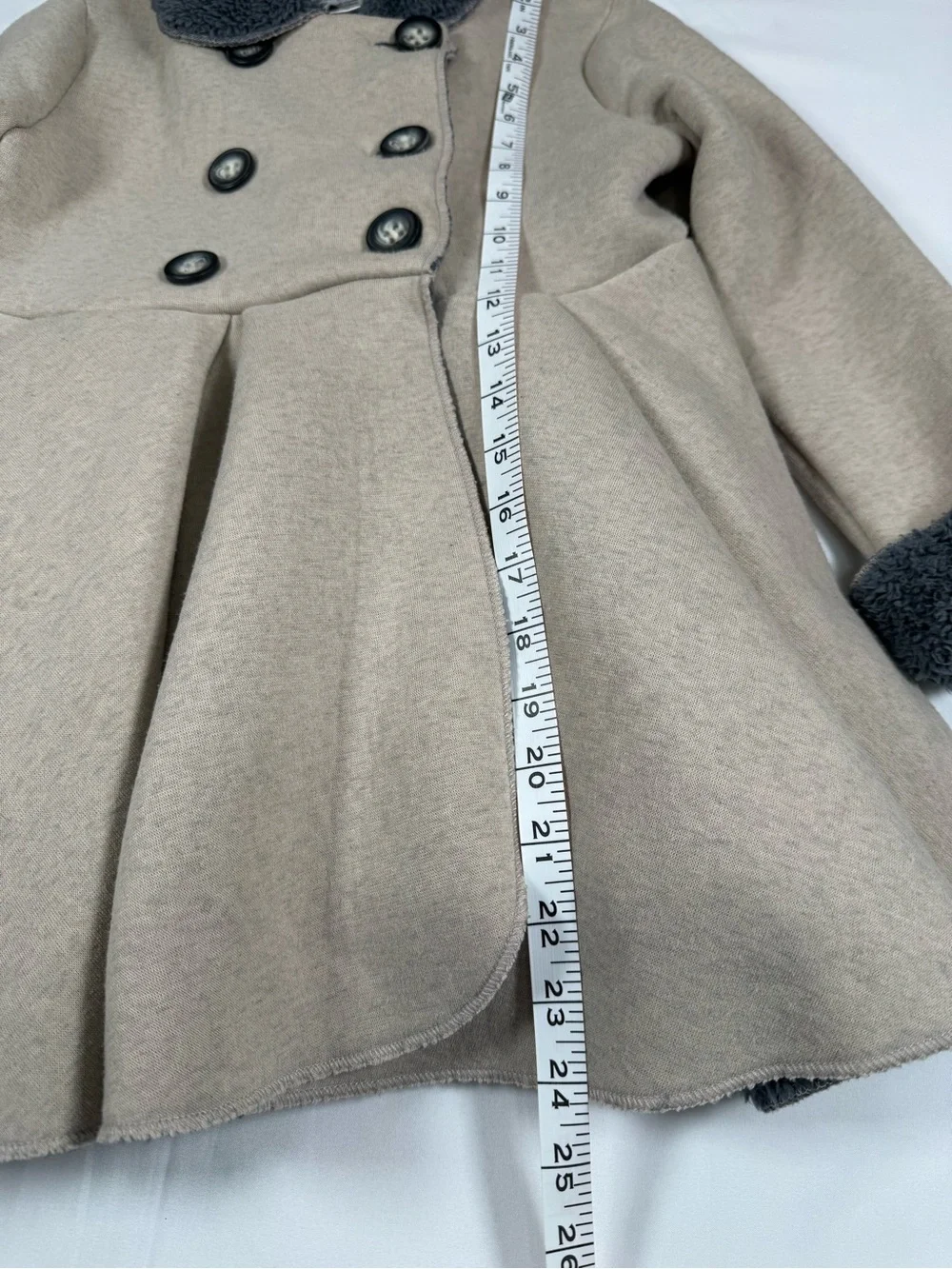 MACK & CO Girls Pleated Swing Coat 6 Faux Fur Double Breasted Princess Cottage